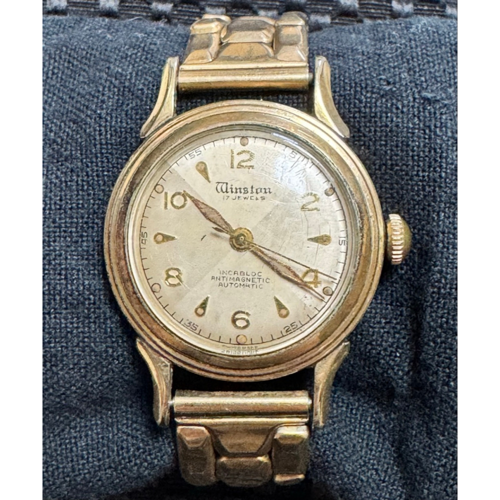 Winston 17 Jewels Vintage Incabloc automatic watch 10 KT RGP